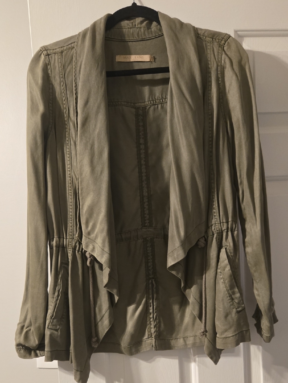 Olive Utility Draped Jacket